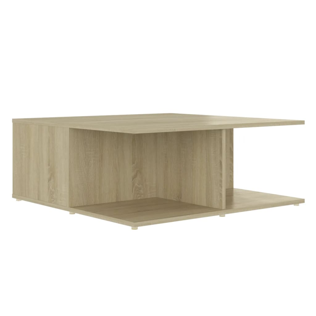 vidaXL Table basse blanc et chêne sonoma 80x80x31 cm bois d'ingénierie