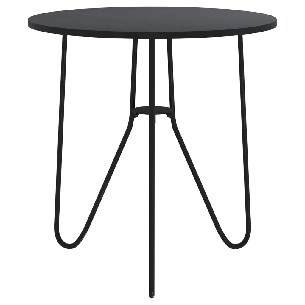 vidaXL Table à thé Noir 48 cm MDF et fer