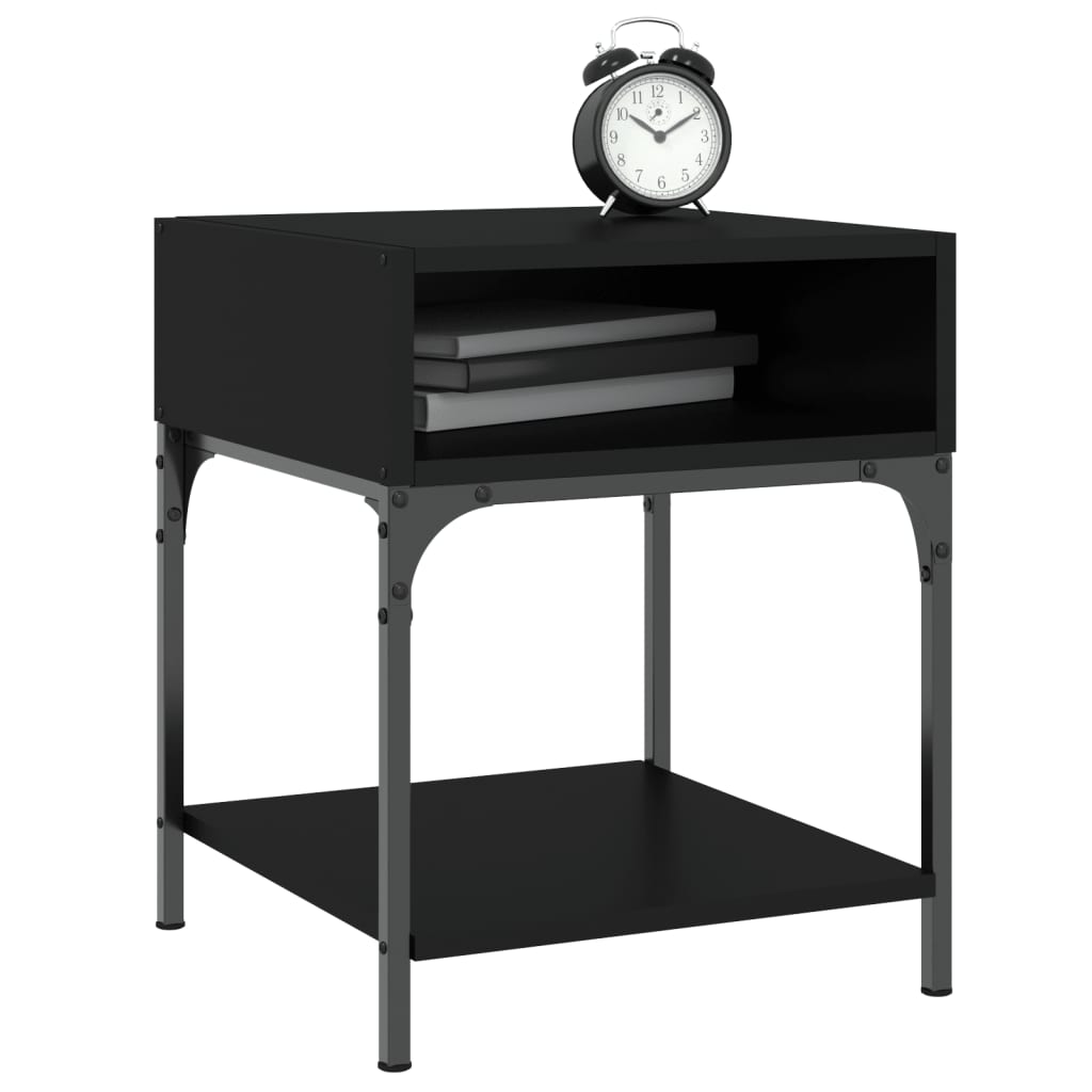 vidaXL Tables de chevet 2 pcs noir 40x41x50 cm bois d’ingénierie