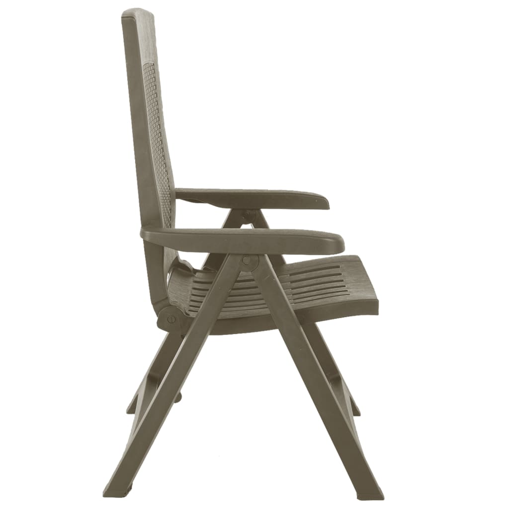 vidaXL Chaises inclinables de jardin lot de 2 Plastique Moka