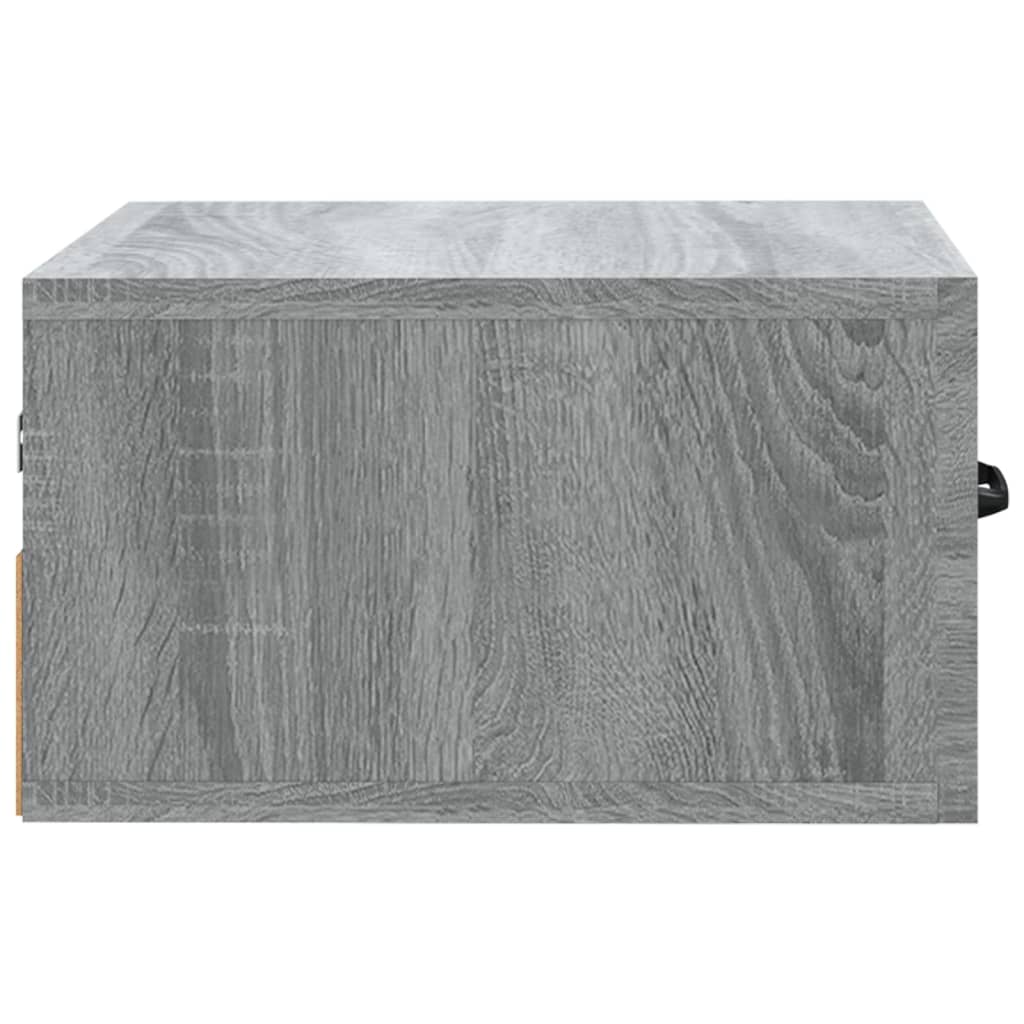 vidaXL Table de chevet murale Sonoma gris 35x35x20 cm