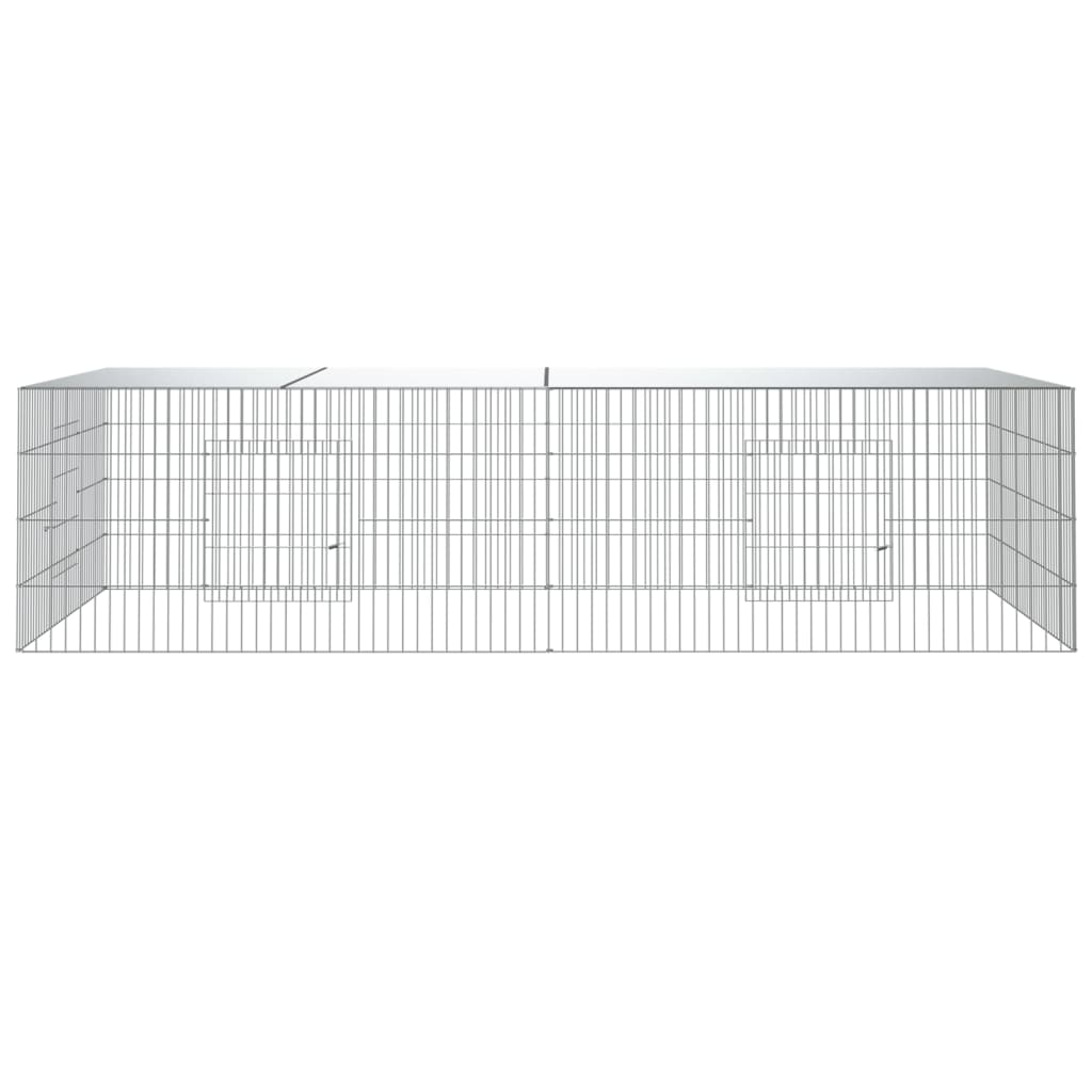 vidaXL Cage à lapin 2 panneaux 220x110x55 cm Fer galvanisé