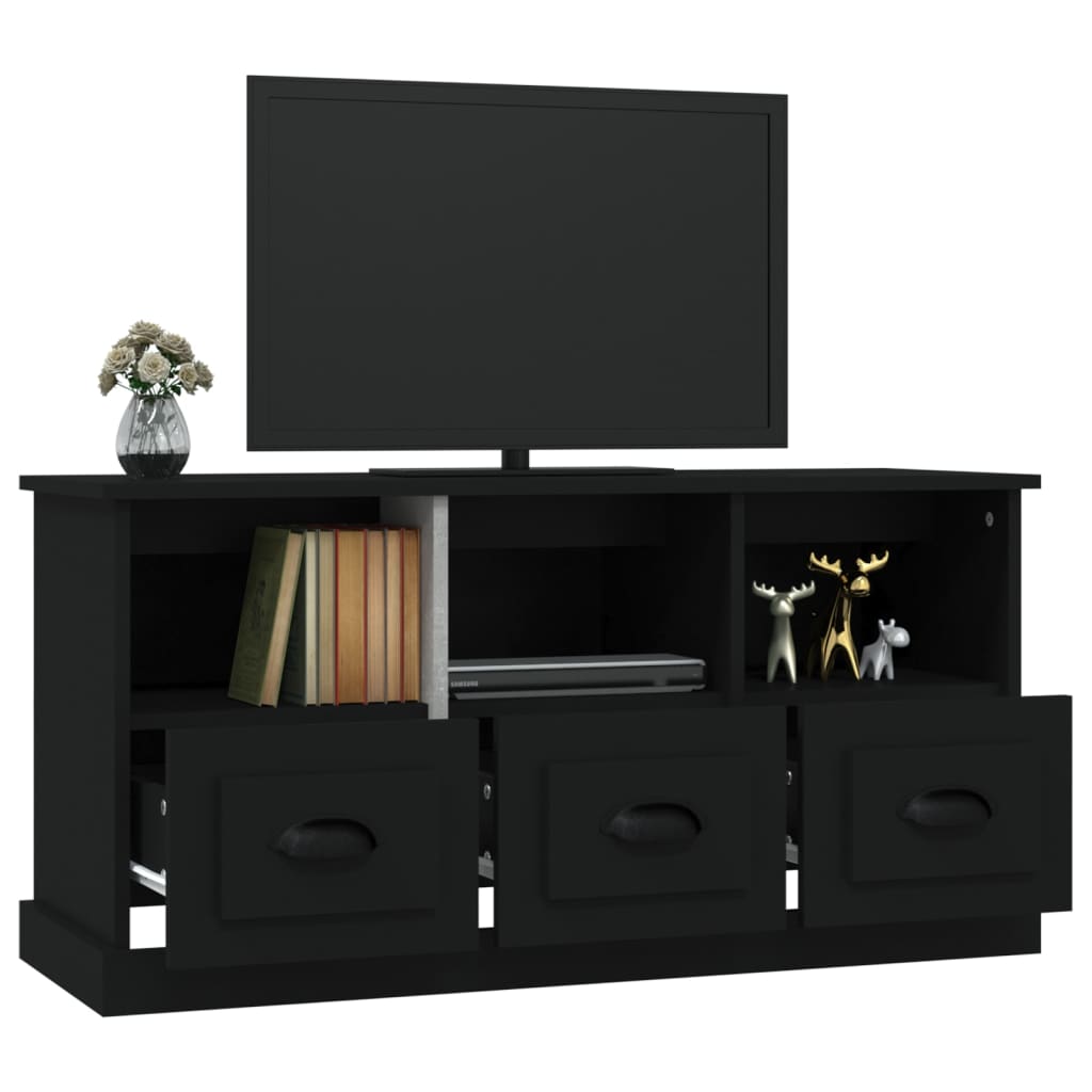 vidaXL Meuble TV noir 100x35x50 cm bois d'ingénierie