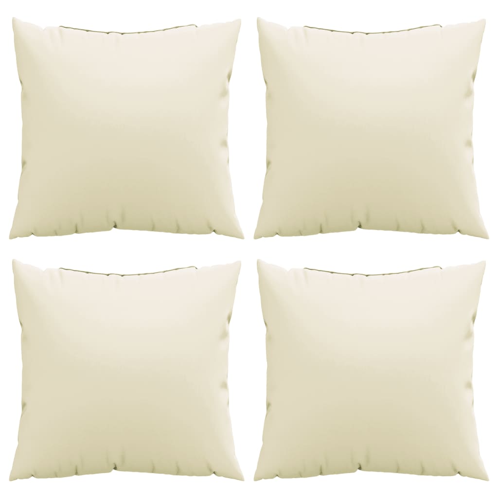 vidaXL Coussins de canapé lot de 4 crème 40x40 cm tissu