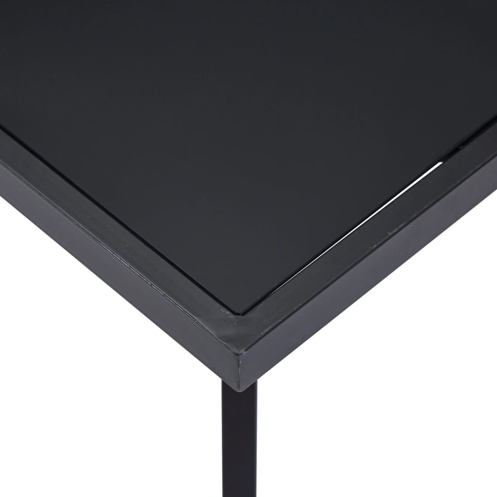 vidaXL Table de salle à manger Noir 160x80x75 cm Verre trempé