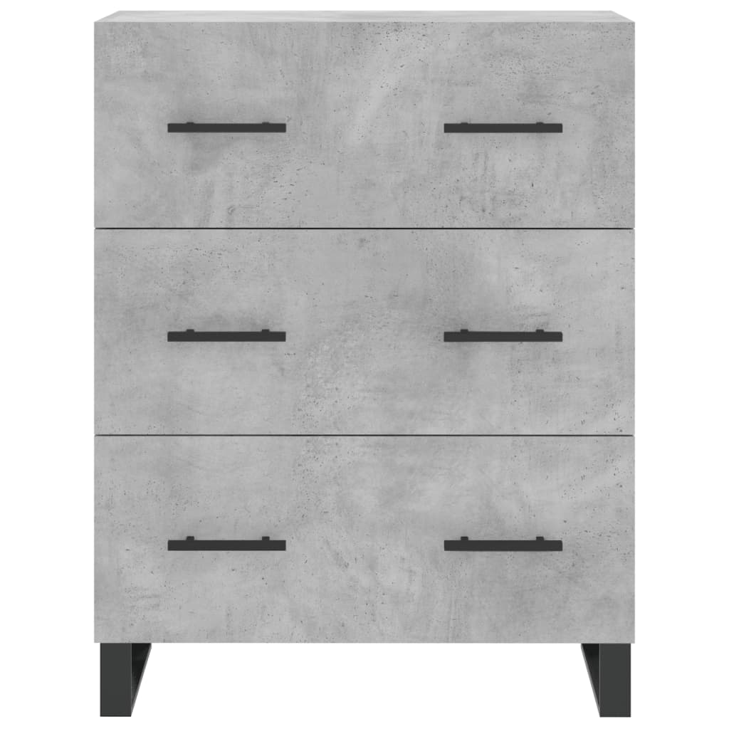 vidaXL Buffet gris béton 69,5x34x90 cm bois d'ingénierie