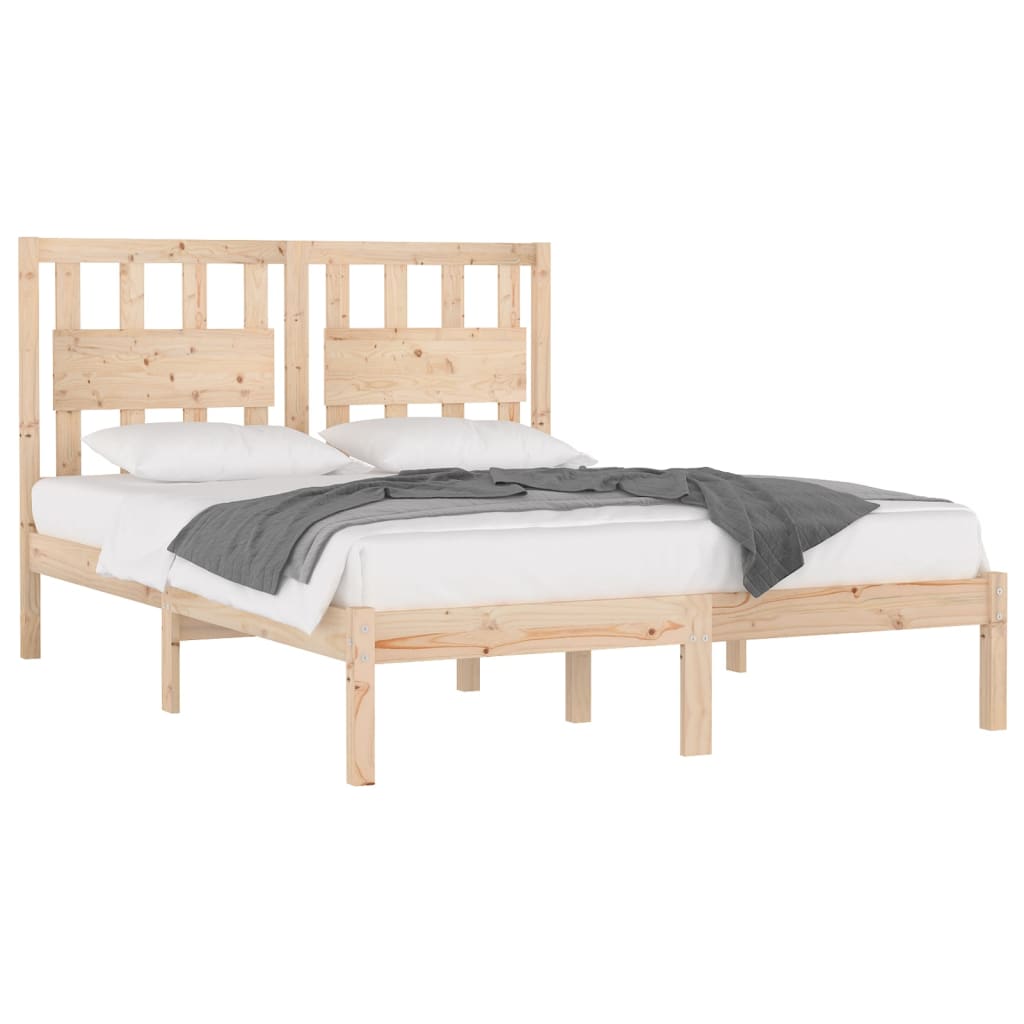 vidaXL Cadre de lit Bois de pin massif 140x190 cm