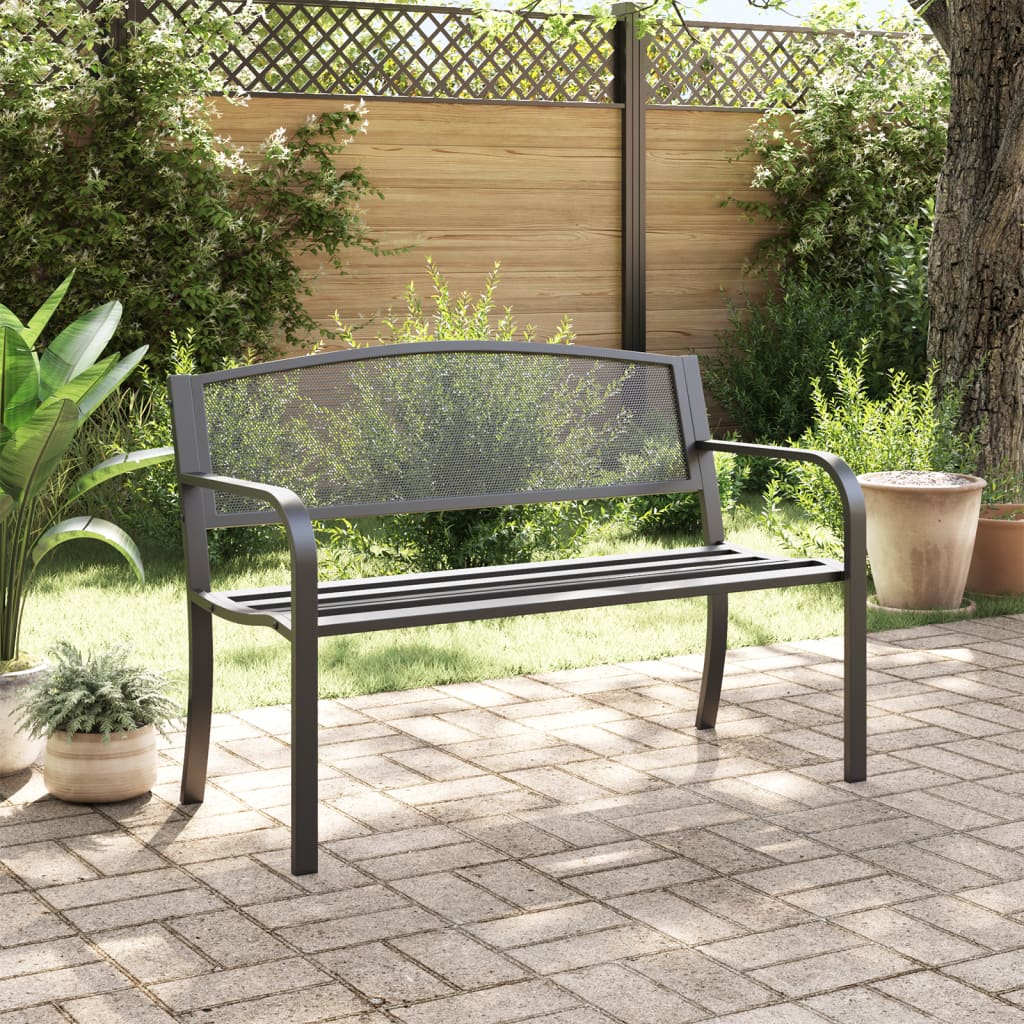 vidaXL Banc de jardin 119 cm noir acier