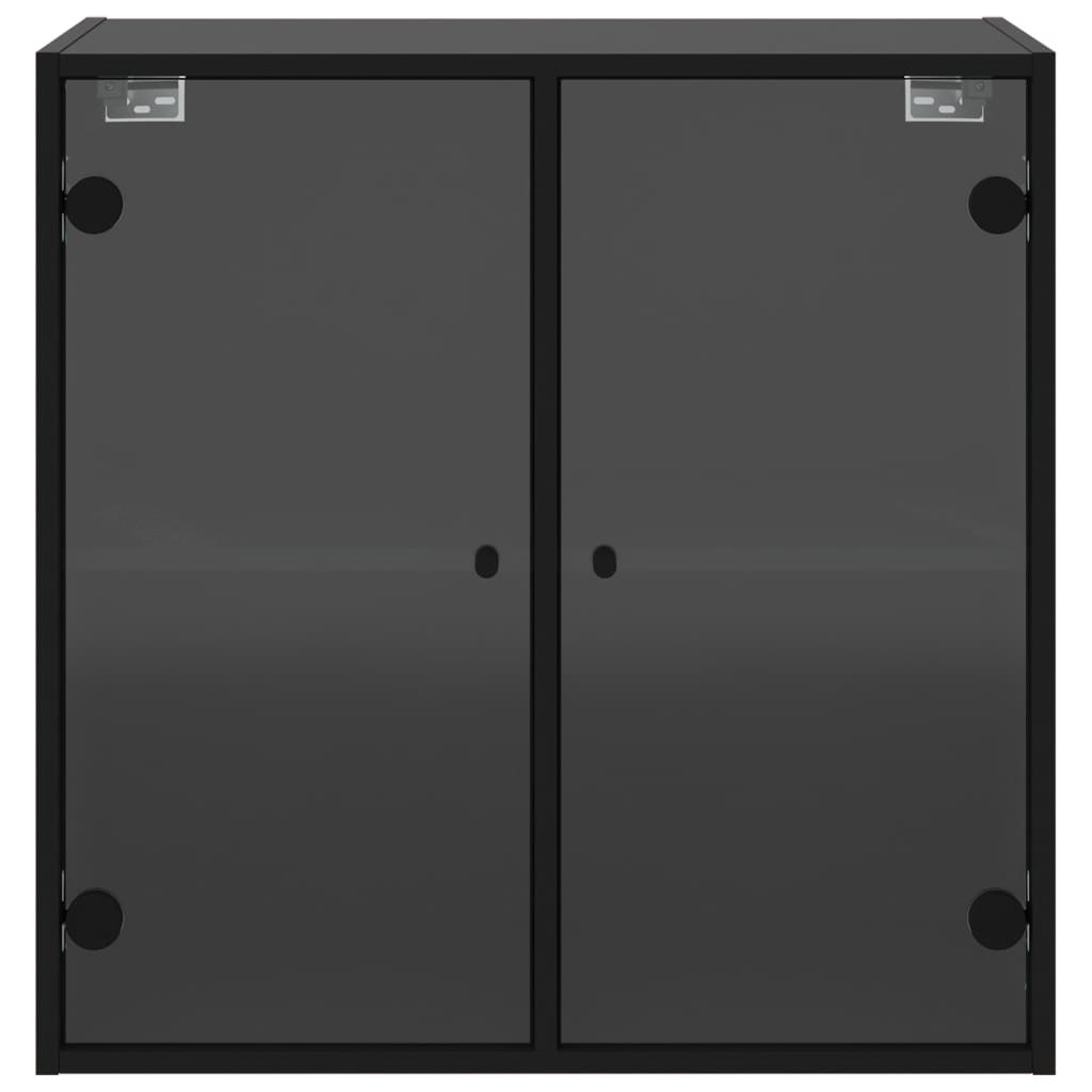 vidaXL Armoire murale avec portes en verre noir 68x37x68,5 cm