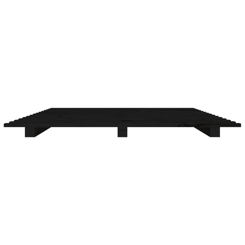 vidaXL Cadre de lit sans matelas noir 90x200 cm bois de pin massif