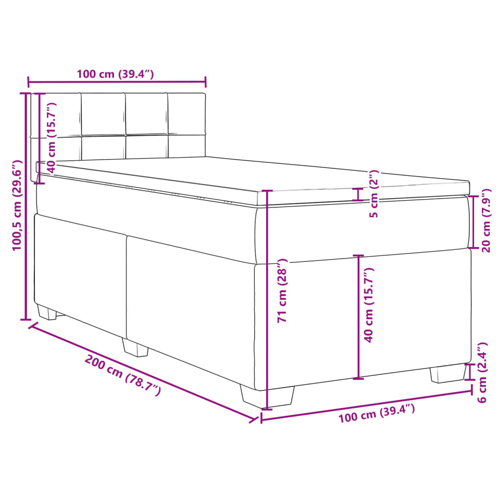 vidaXL Sommier à lattes de lit avec matelas Vert foncé 100x200 cm