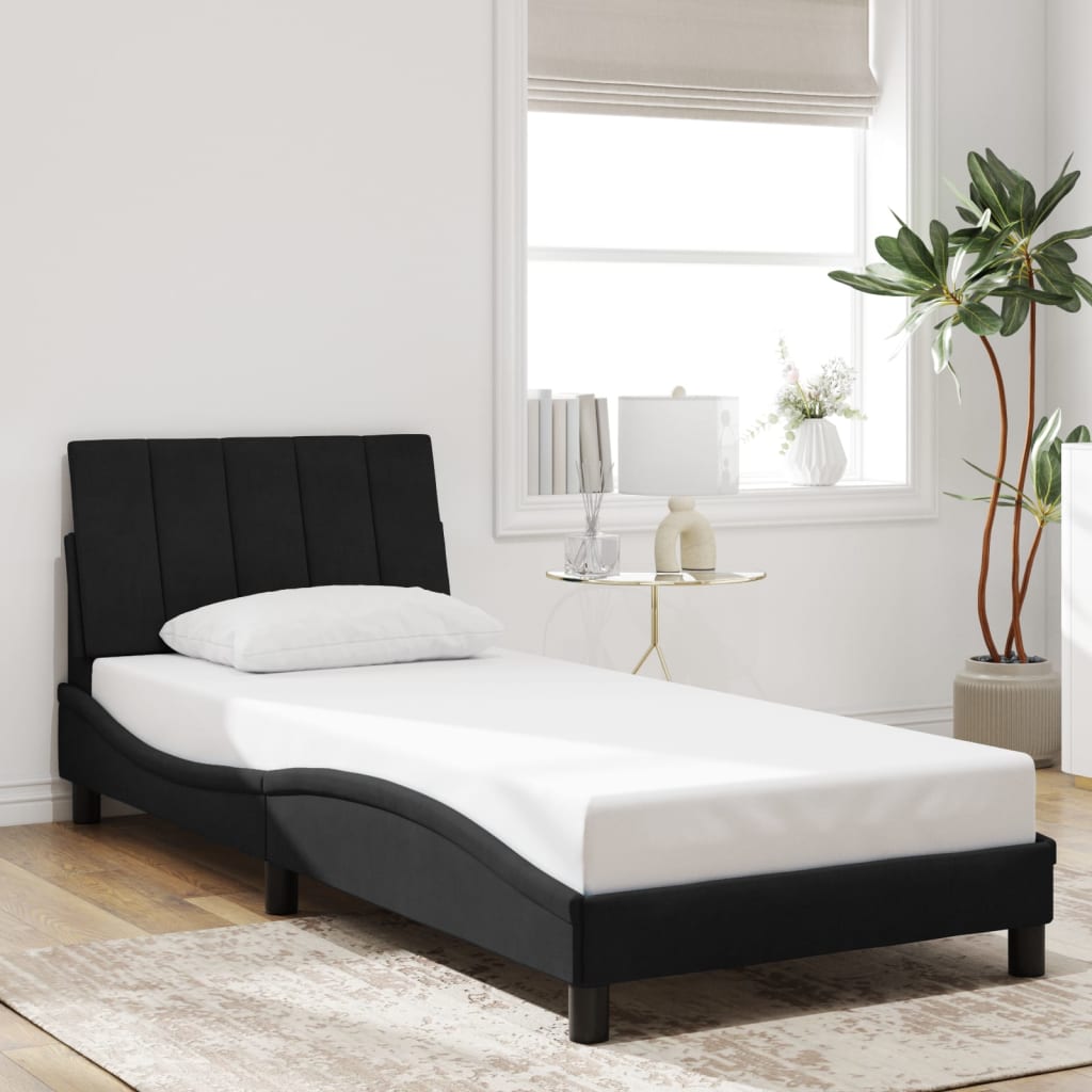 vidaXL Cadre de lit sans matelas noir 90x200 cm velours