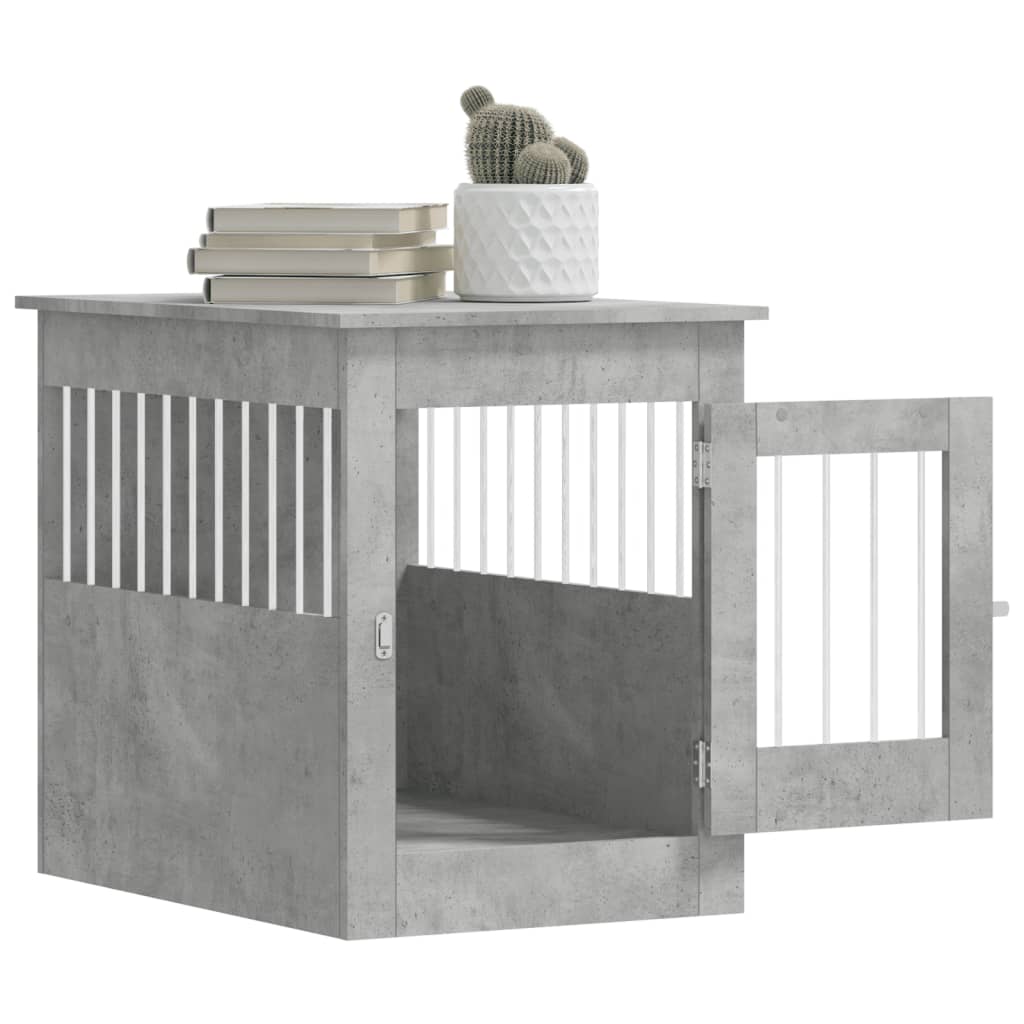 vidaXL Meuble de cage pour chiens gris béton 55x80x68 cm