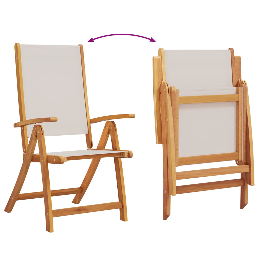 vidaXL Chaises pliables de jardin lot de 2 bois d'acacia et textilène