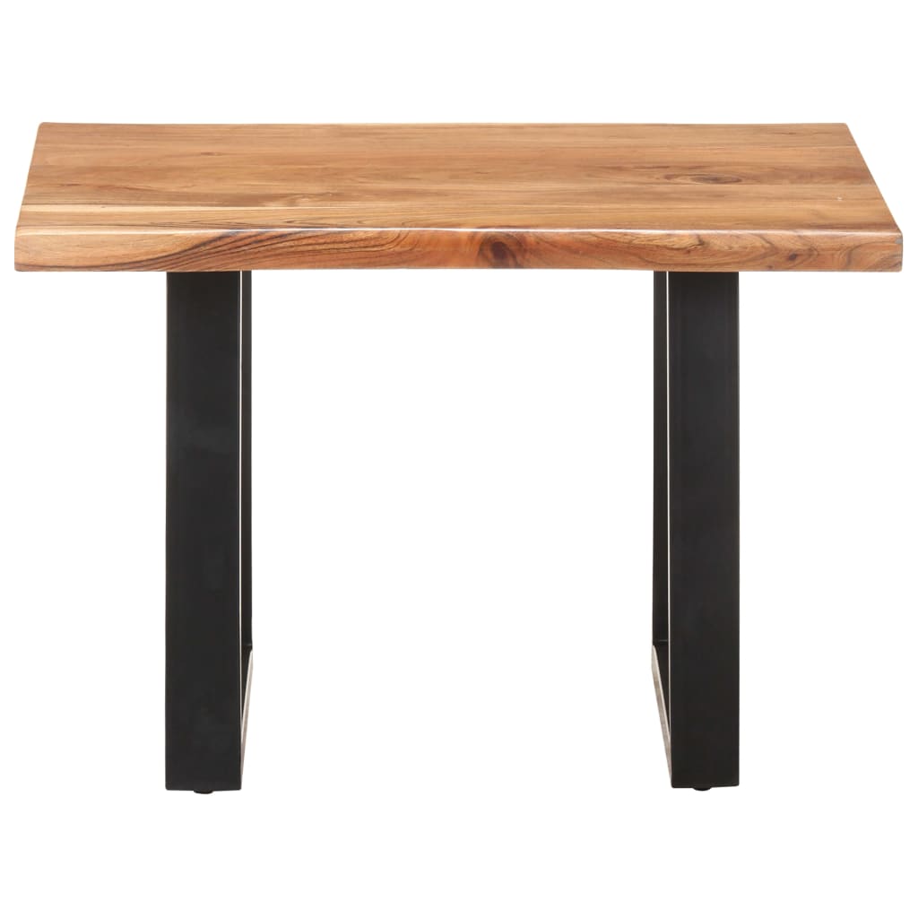 vidaXL Table basse avec bord naturel 60x60x40 cm Bois d'acacia massif