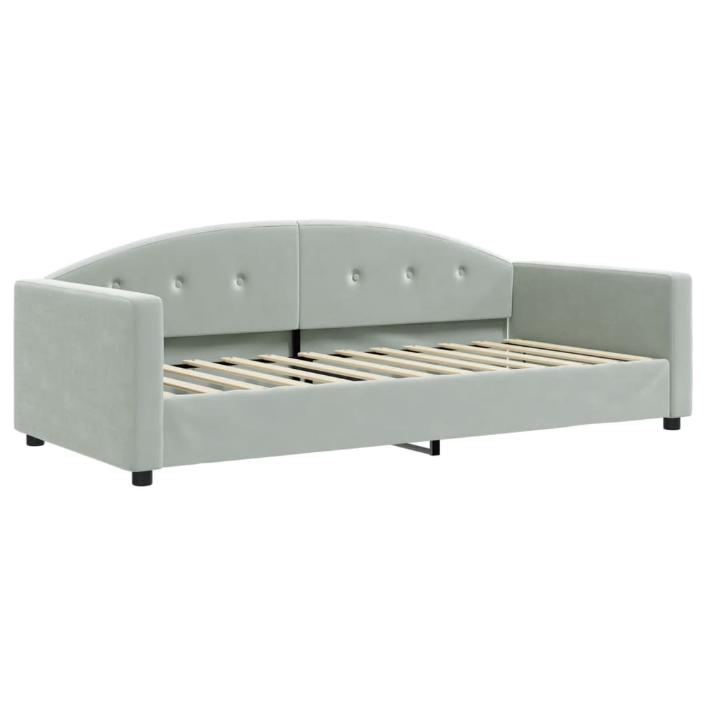 vidaXL Lit de jour avec matelas gris clair 90x200 cm velours