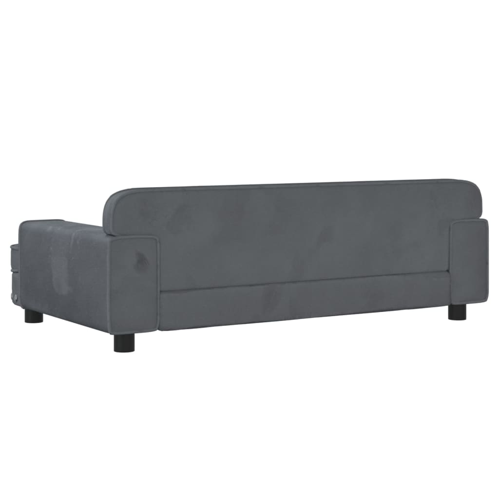 vidaXL Canapé pour enfants gris foncé 90x53x30 cm velours