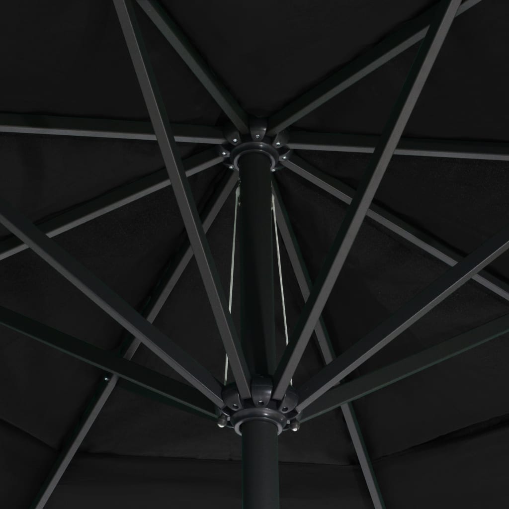 vidaXL Parasol d'extérieur avec mât en aluminium 500 cm noir