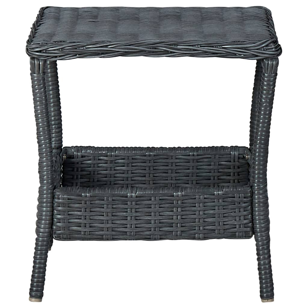 vidaXL Salon de jardin avec coussins 3 pcs résine tressée gris foncé