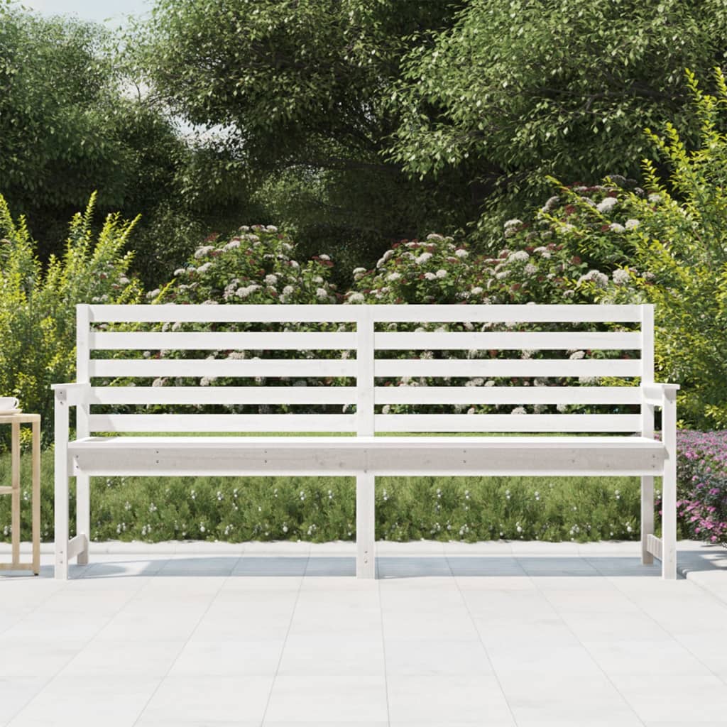vidaXL Banc de jardin blanc 203,5x48x91,5 cm bois massif de pin