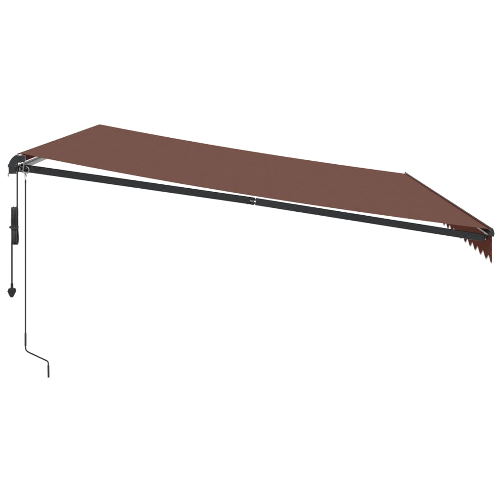 vidaXL Auvent rétractable automatique avec LED marron 500x350 cm