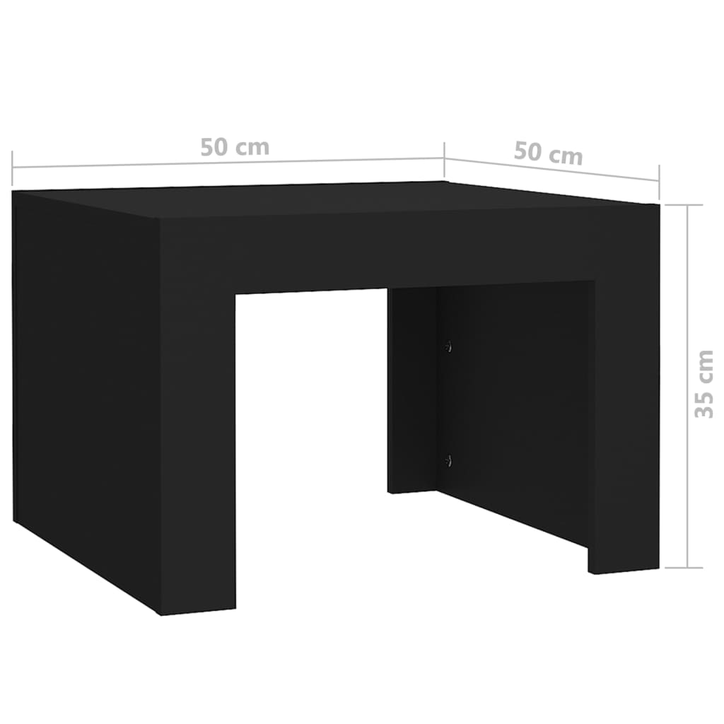 vidaXL Table basse Noir 50x50x35 cm bois d'ingénierie