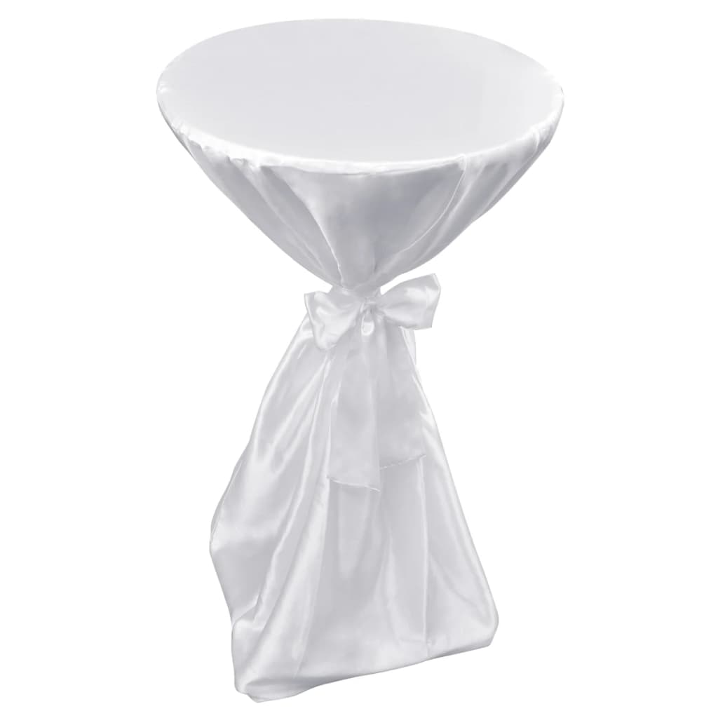 Housse de table blanche avec ruban 70 cm 2 pièces