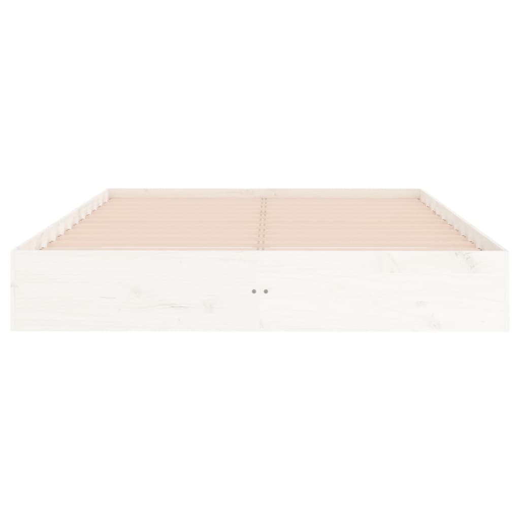 vidaXL Cadre de lit blanc bois massif 140x200 cm