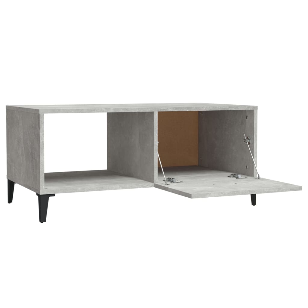 vidaXL Table basse gris béton 90x50x40 cm bois d'ingénierie