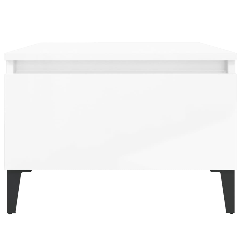 vidaXL Table d'appoint Blanc brillant 50x46x35 cm Bois d'ingénierie