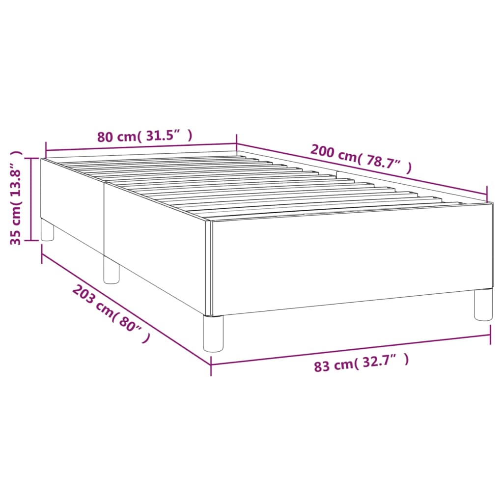 vidaXL Cadre de lit sans matelas blanc 80x200 cm similicuir