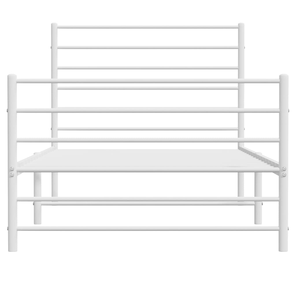 vidaXL Cadre de lit métal sans matelas avec pied de lit blanc 90x200cm