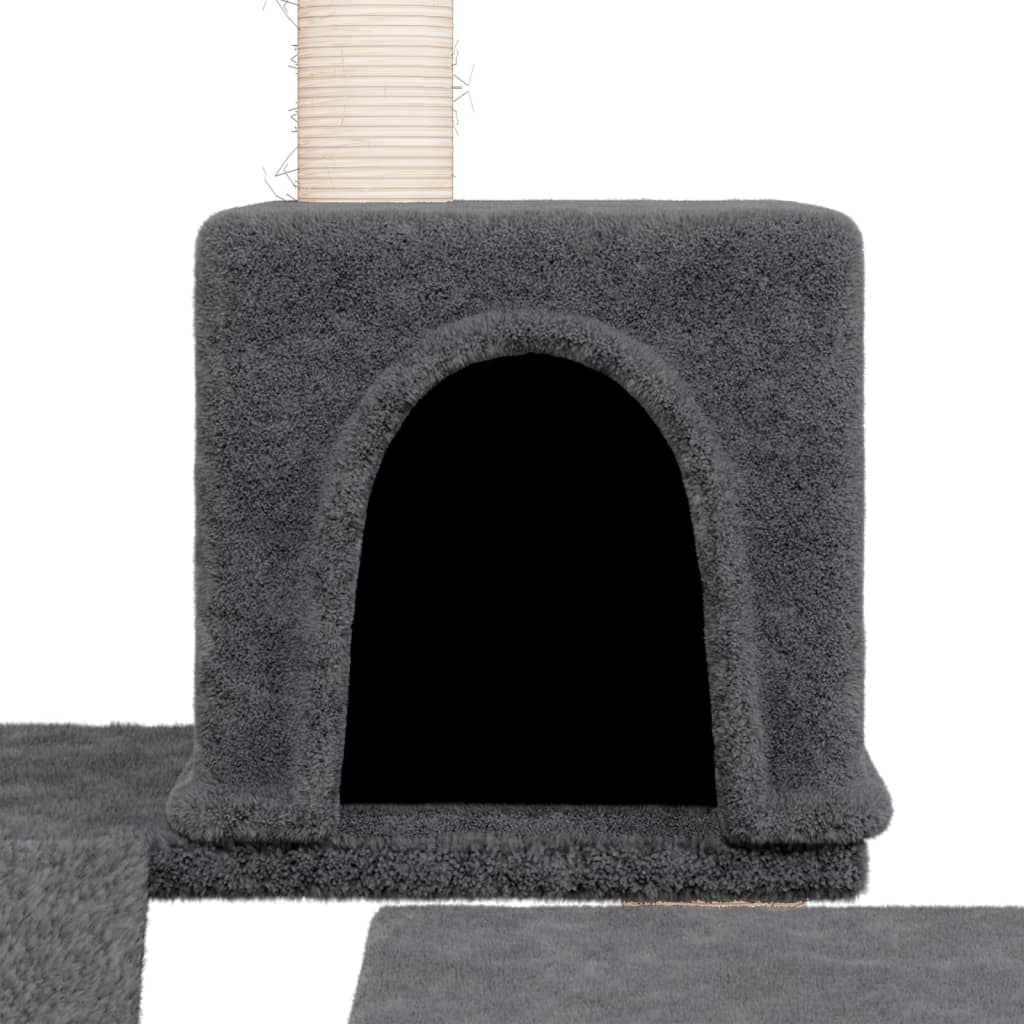 vidaXL Arbre à chat avec griffoirs en sisal Gris foncé 82 cm