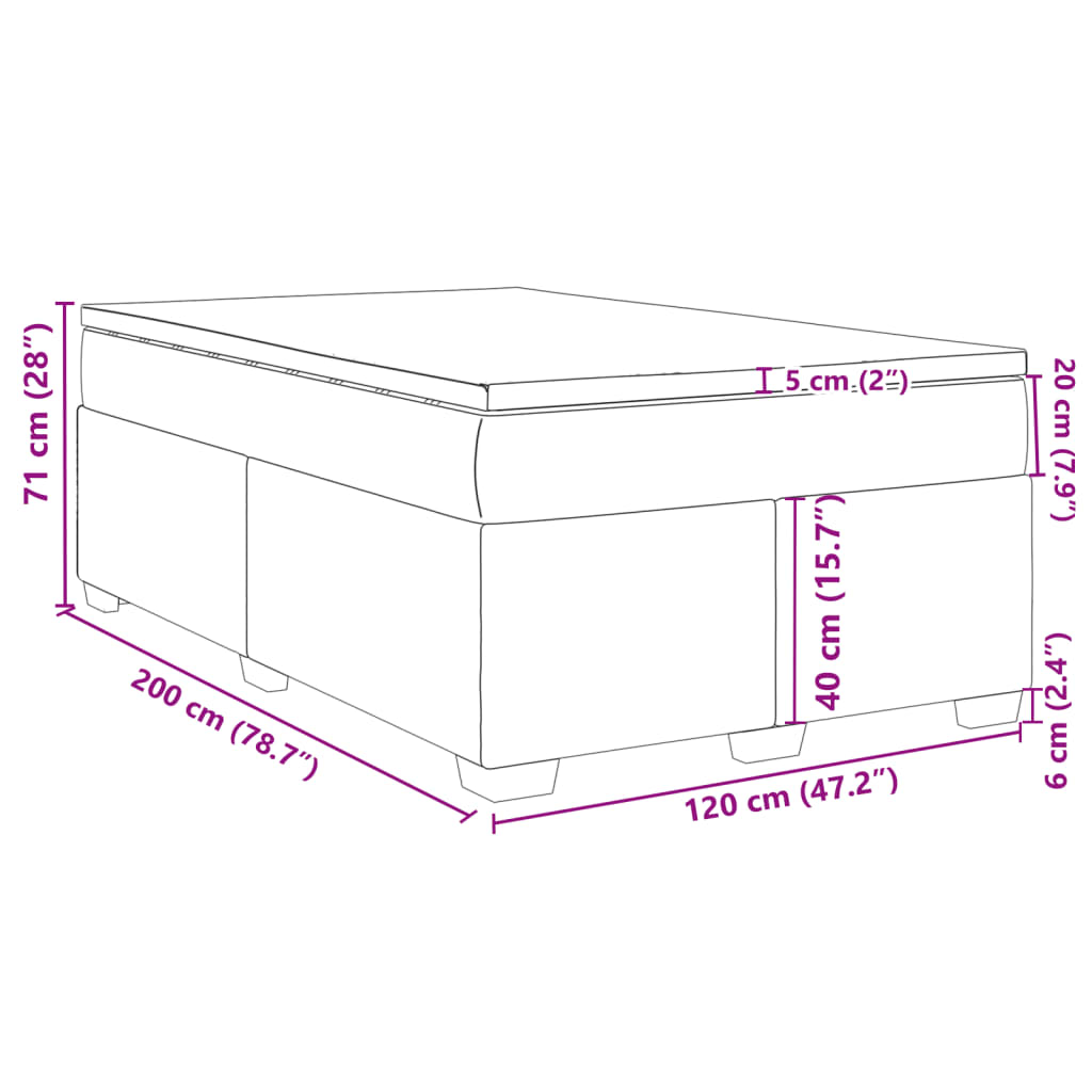 vidaXL Sommier à lattes de lit et matelas Bleu foncé 120x200cm Velours