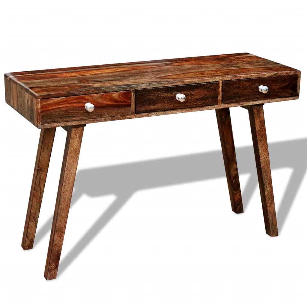 vidaXL Table console avec 3 tiroirs 76 cm Bois massif de Sesham