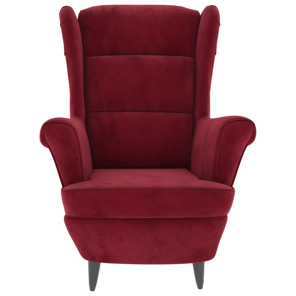 vidaXL Fauteuil rouge bordeaux velours