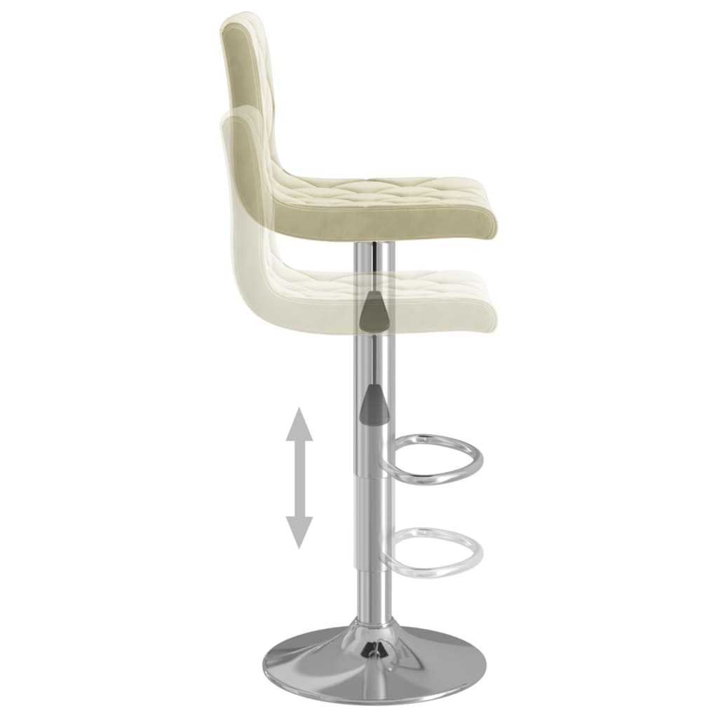 vidaXL Tabourets de bar lot de 2 crème velours