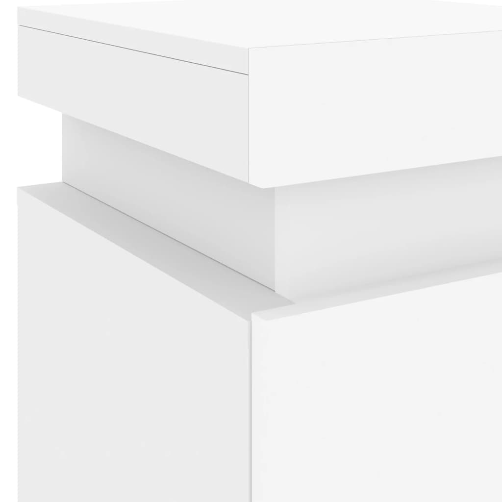 vidaXL Tables de chevet avec lumières LED 2 pcs blanc 35x39x55 cm