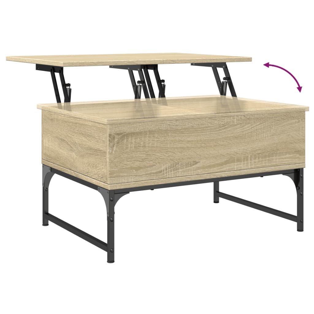 vidaXL Table basse chêne sonoma 70x50x40 cm bois d'ingénierie et métal