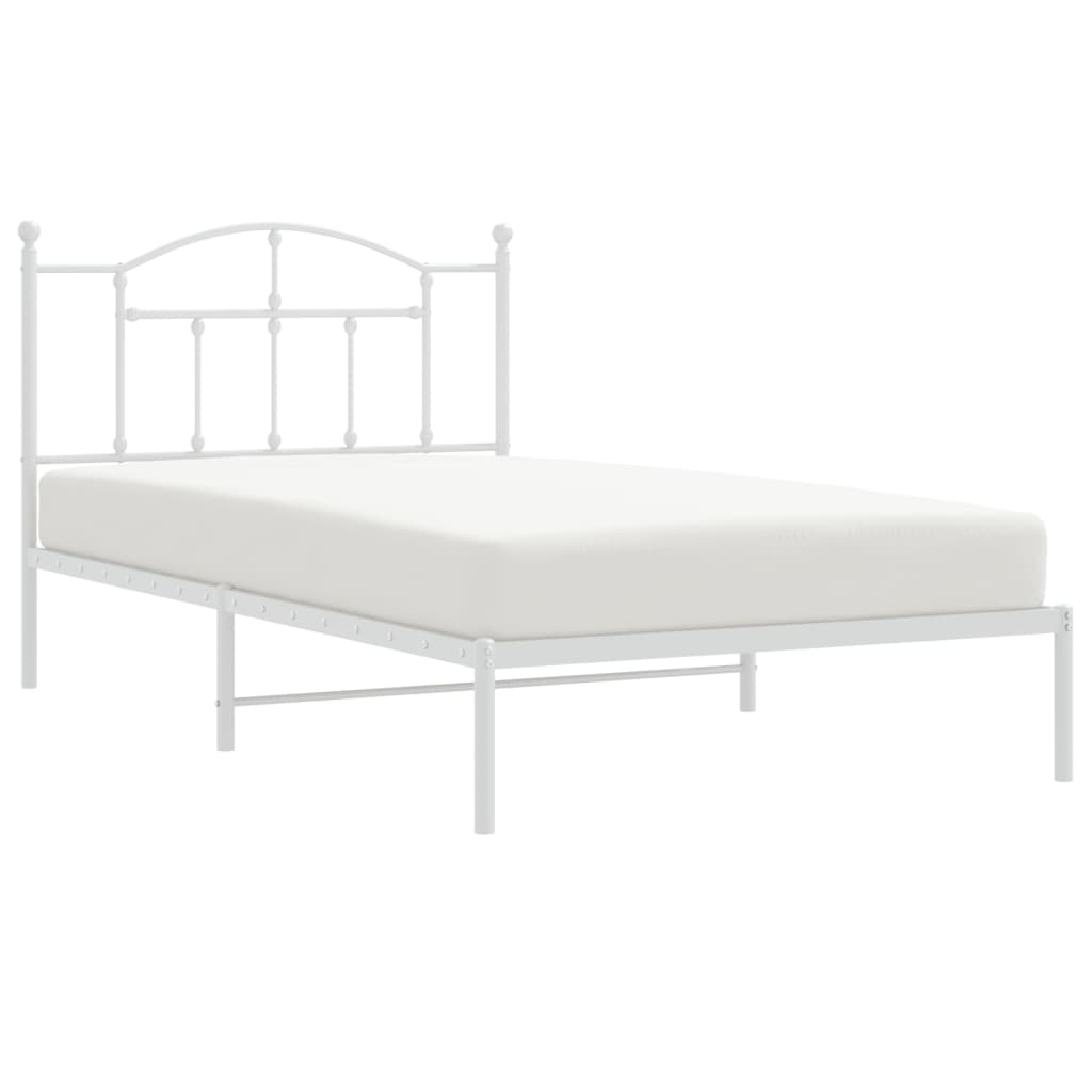 vidaXL Cadre de lit métal sans matelas et tête de lit blanc 100x200 cm