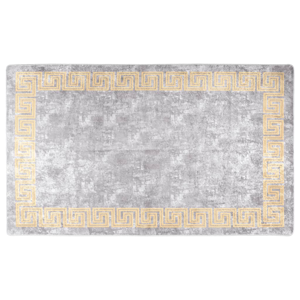 vidaXL Tapis lavable gris et doré 120x170 cm antidérapant