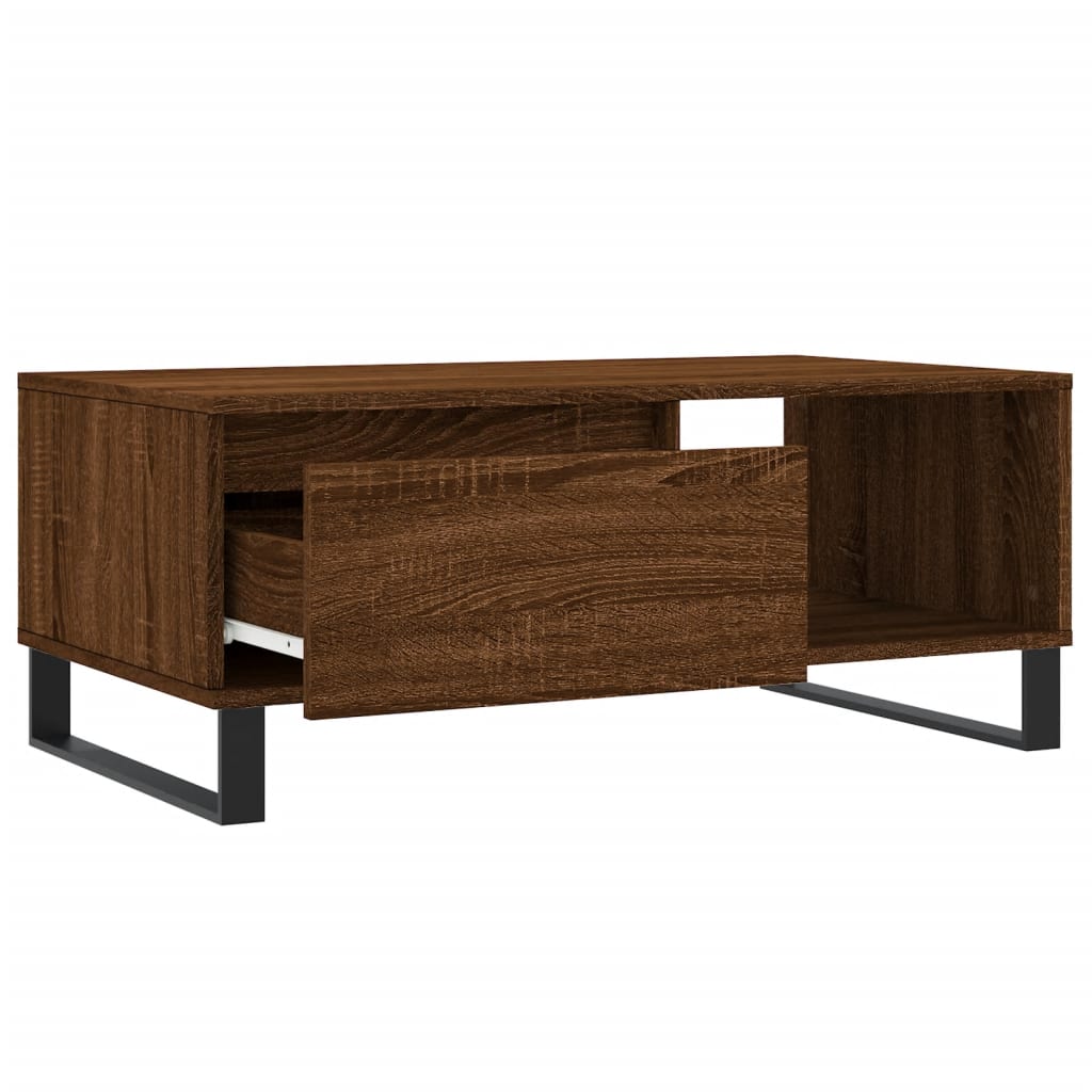 vidaXL Table basse Chêne marron 90x50x36,5 cm Bois d'ingénierie