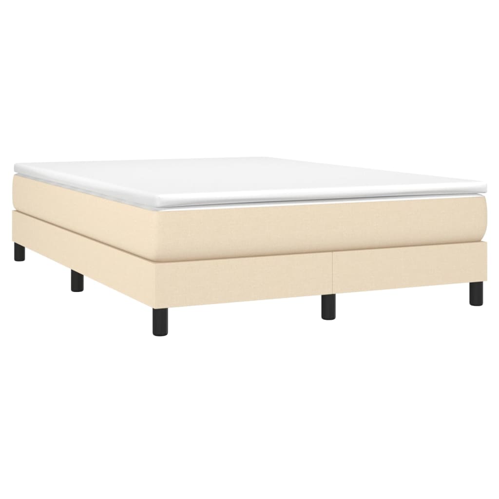 vidaXL Sommier à lattes de lit avec matelas Crème 140x190 cm Tissu