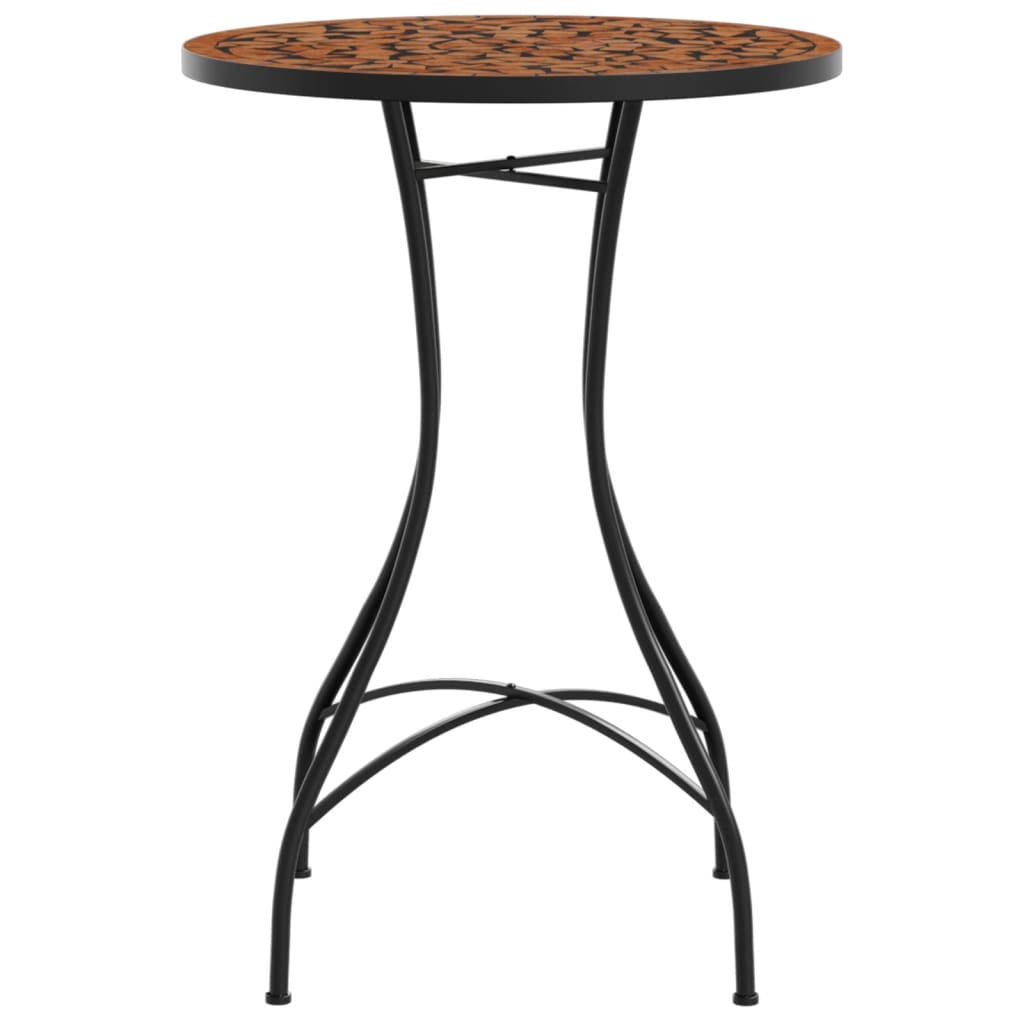 vidaXL Table de bistro mosaïque terre cuite Ø50x70 cm céramique