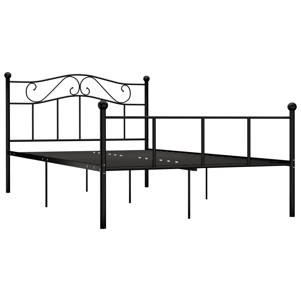 vidaXL Cadre de lit sans matelas noir métal 120x200 cm