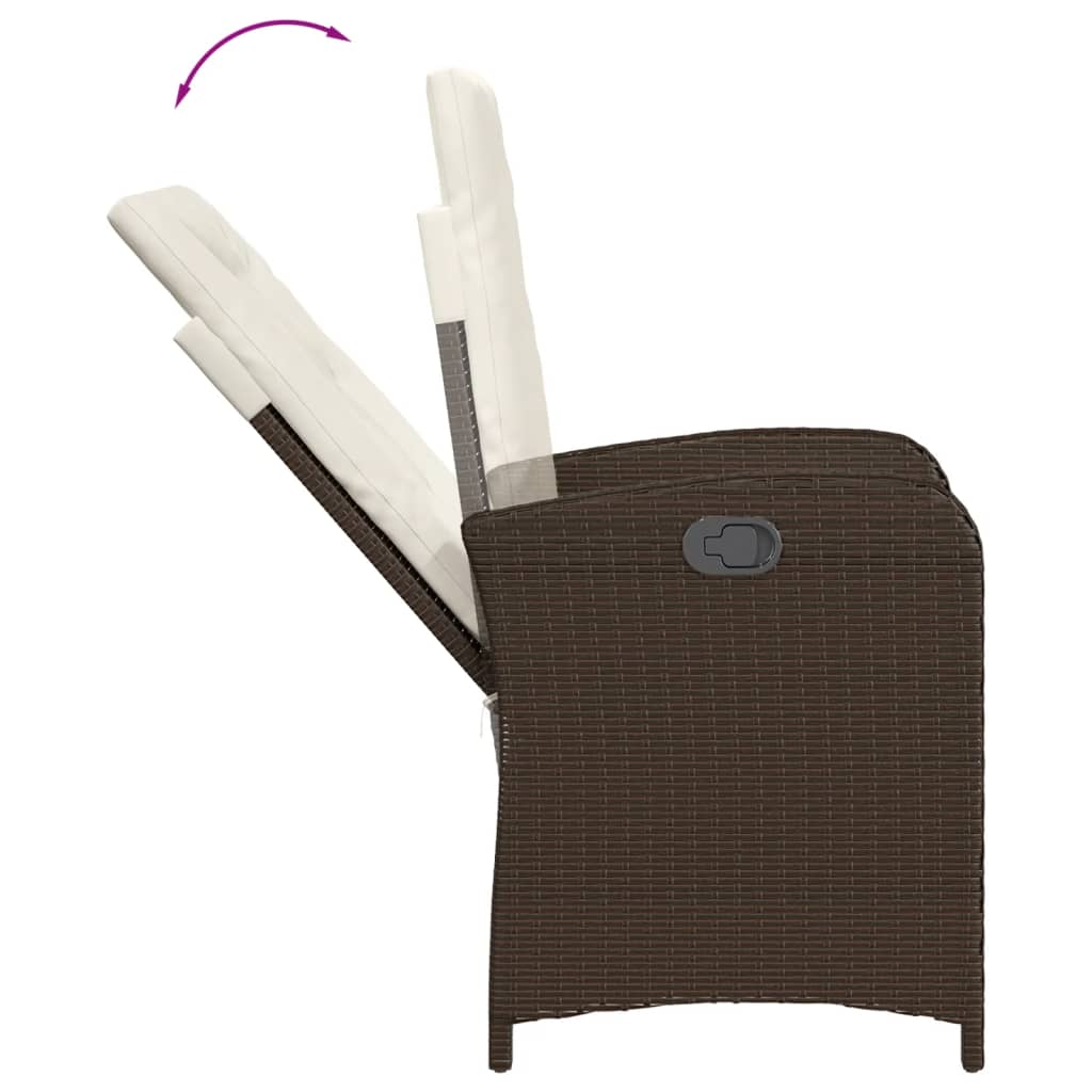 vidaXL Ensemble à manger de jardin et coussins 7 pcs marron rotin