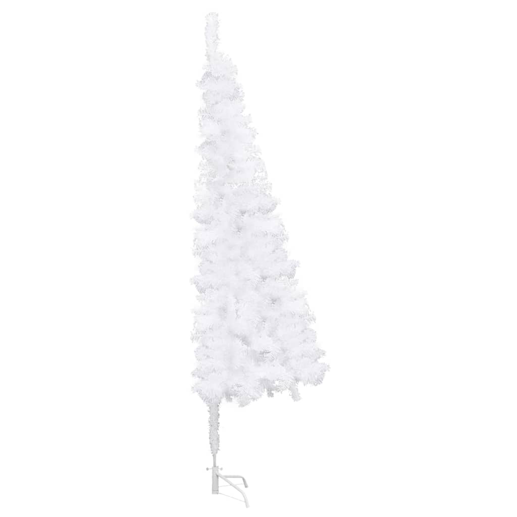 vidaXL Arbre de Noël artificiel d'angle pré-éclairé blanc 210 cm PVC