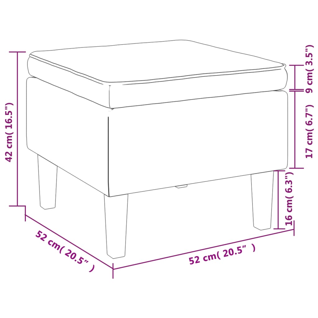 vidaXL Tabouret avec pieds en bois Jaune Velours