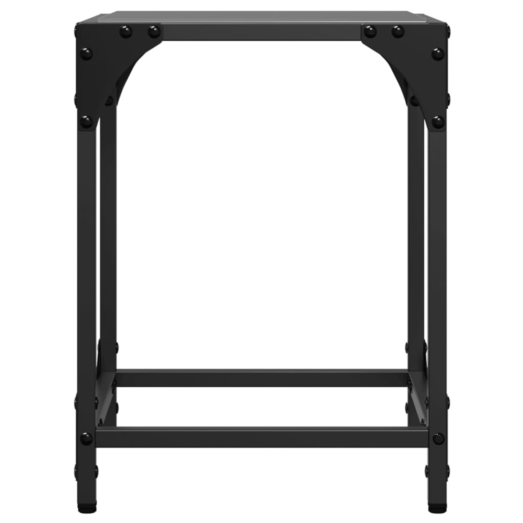 vidaXL Table basse avec dessus en verre noir 30x30x40 cm acier