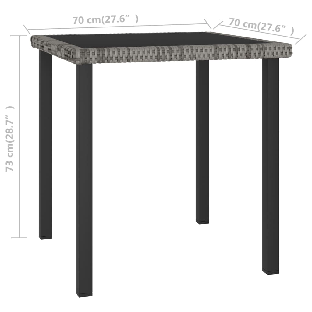 vidaXL Ensemble à manger de jardin 3 pcs Résine tressée Gris